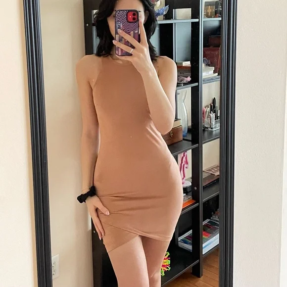 Dresses | Pinkish Cream Color Tight Dress | Poshmark